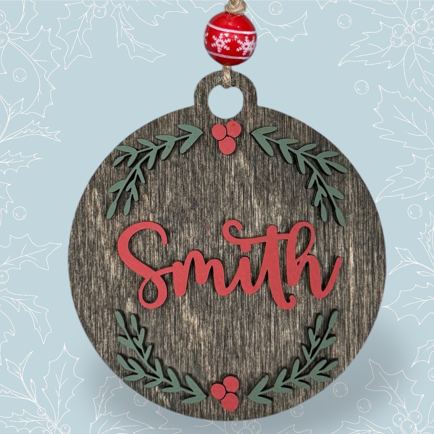 Name in Wreath Ornament