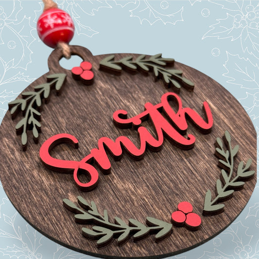 Name in Wreath Ornament