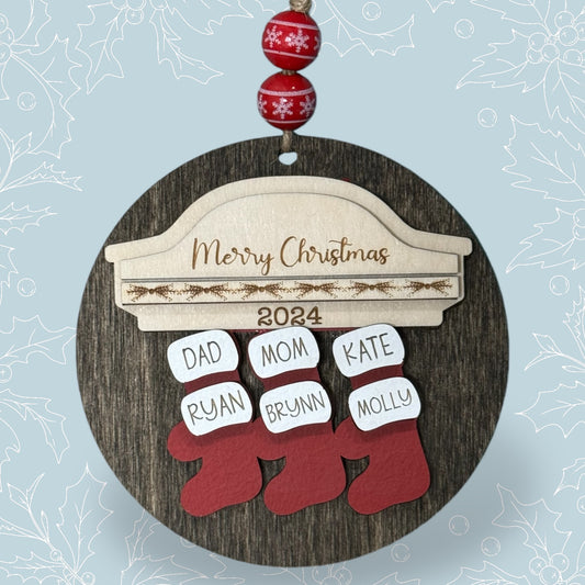 Family Stockings Personalized Ornament
