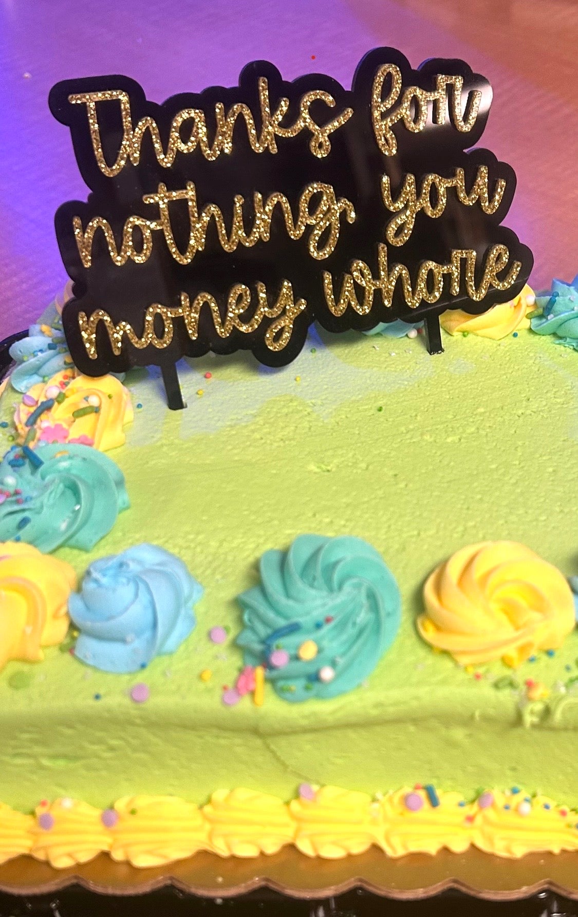 Thanks For Nothing Cake Topper