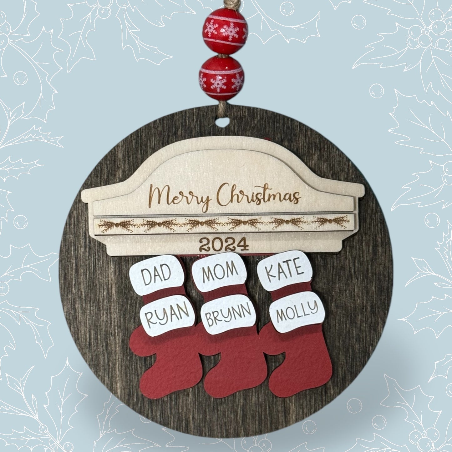 Family Stockings Personalized Ornament