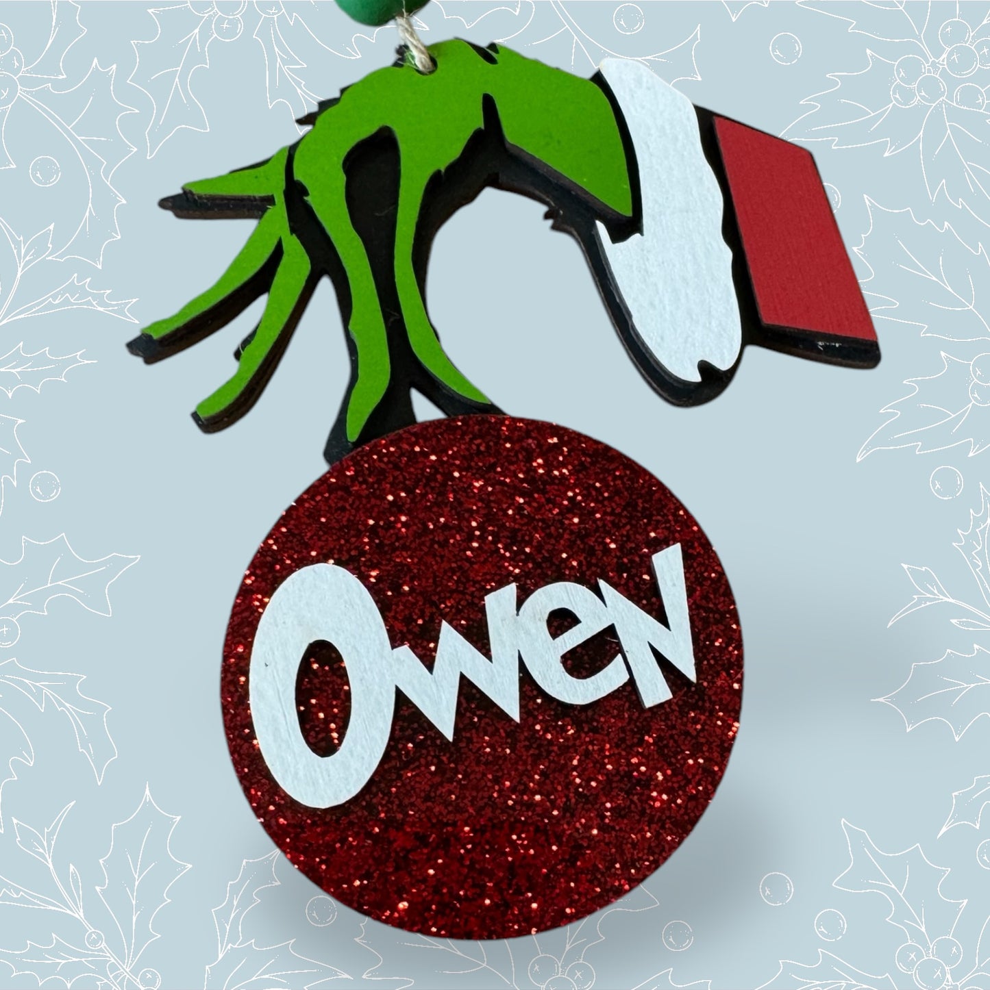 Grinch Hand Personalized Ornament
