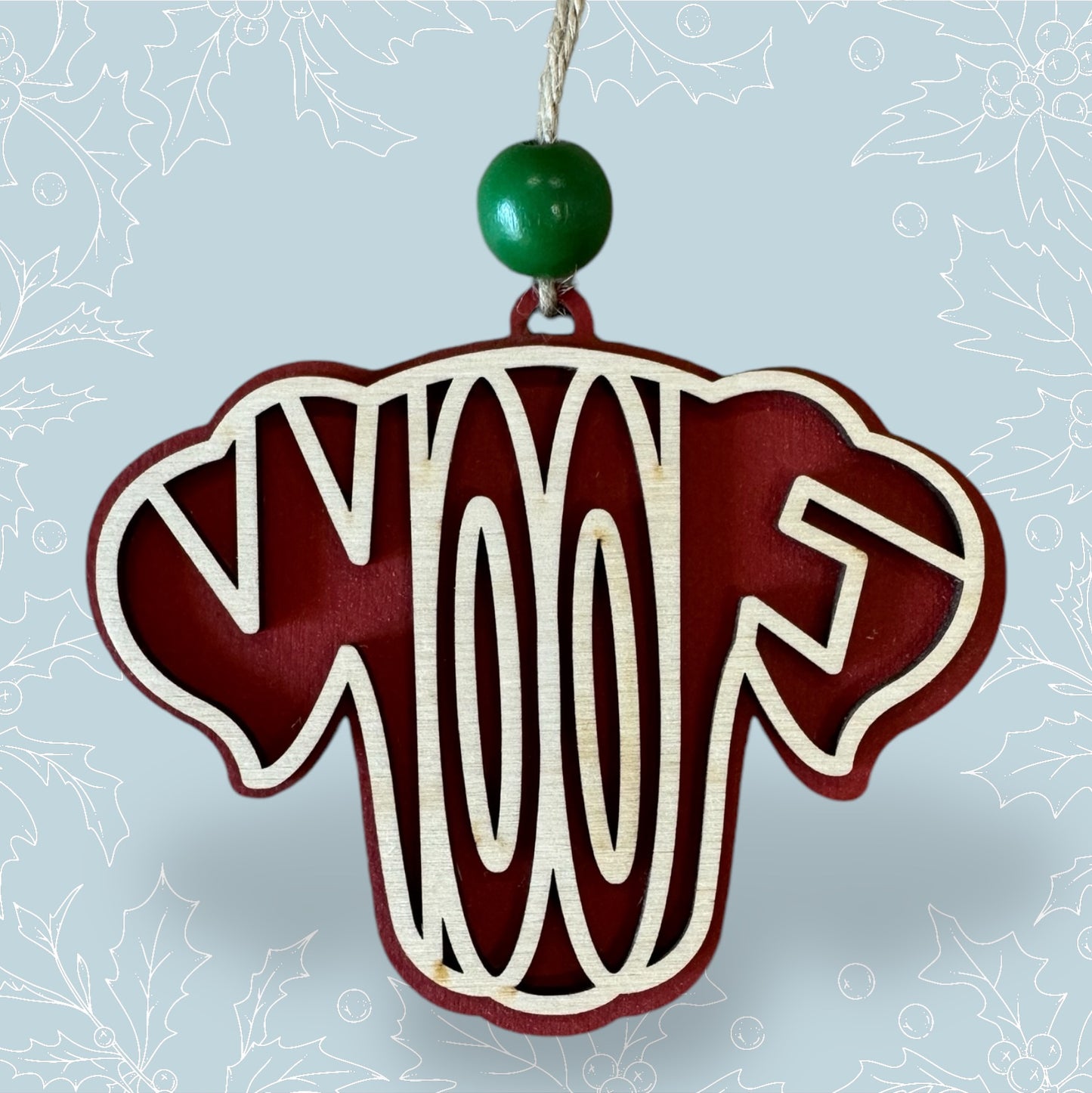 Woof (Ears Down) Ornament