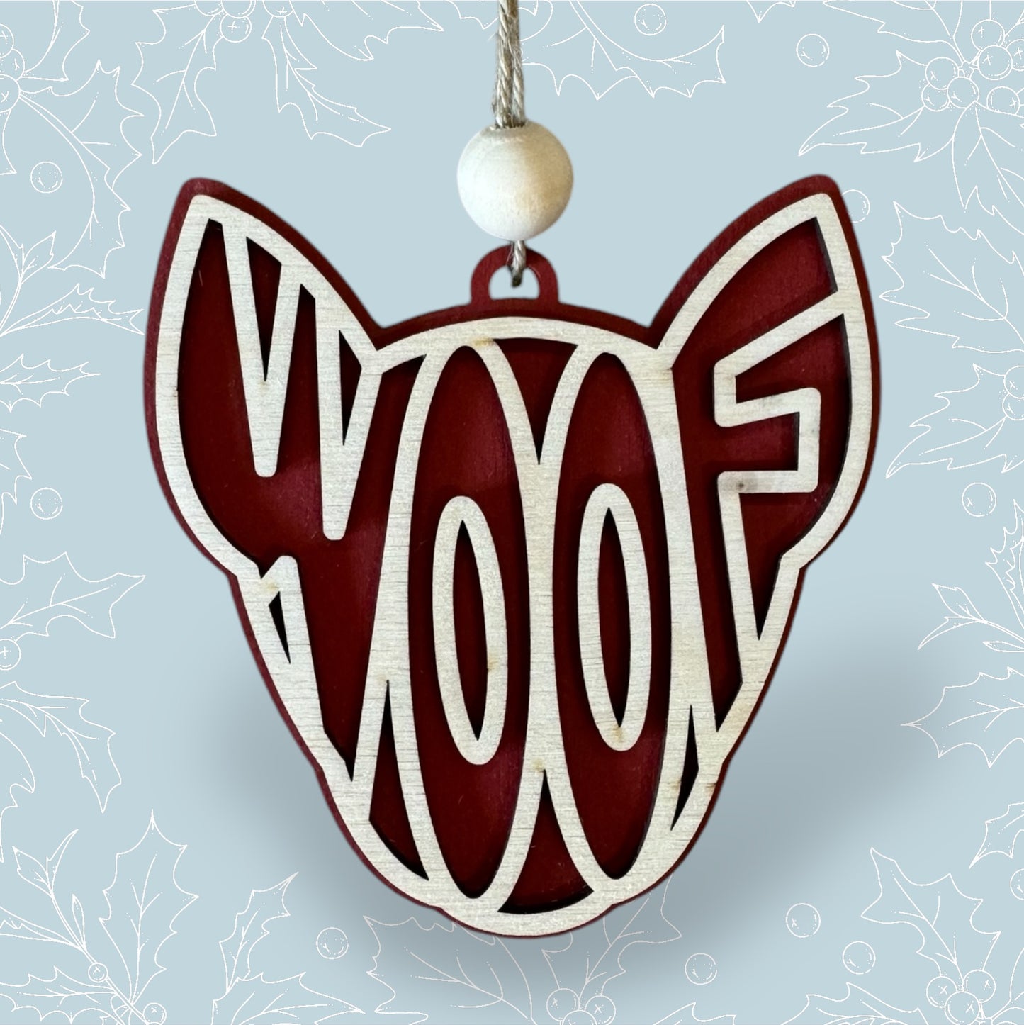 Woof (Ears Up) Ornament